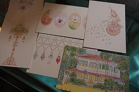 日本語ガイドをしているプロの画家マキさんが描いたポストカード