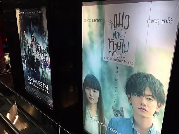 お目当ては、日本でも公開中の映画「もし世界から猫が消えたなら」。タイでも上映中なのです。