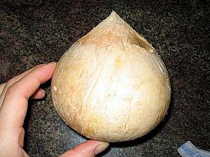 たまねぎのような形をしているココナッツ。