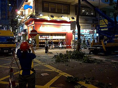 台風一過の香港の街の様子