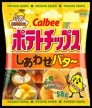 ちなみに日本では「しあわせバター」味。パッケージデザインも微妙に違います。