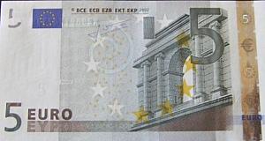 一番よく使われる5ユーロ、10ユーロ、20ユーロ札