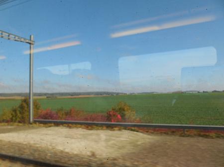 車窓の風景です。ただいまフランスを北上中