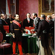 ナポレオン3世（左）向かい合っているのが知事になったオスマン男爵（右）