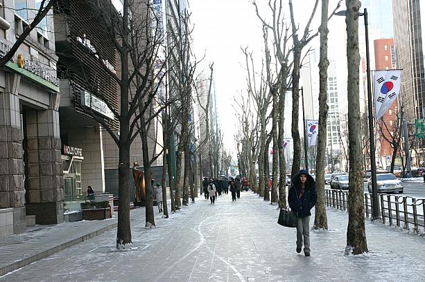 ２月初日のソウルは、この冬一番の冷え込み。お昼を過ぎてもマイナス１０度。