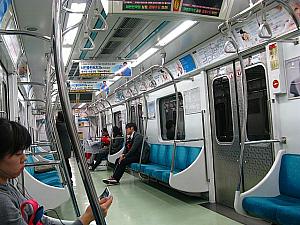 仁川地下鉄の車両はちょっと狭め