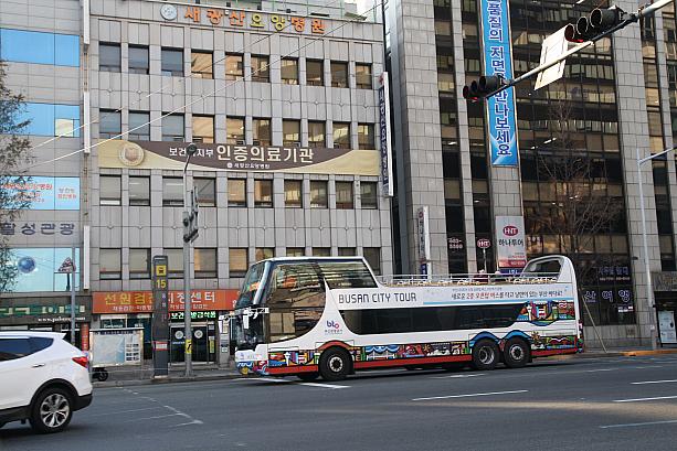 冬の間も乗れます！釜山シティーバスのオープントップバス！