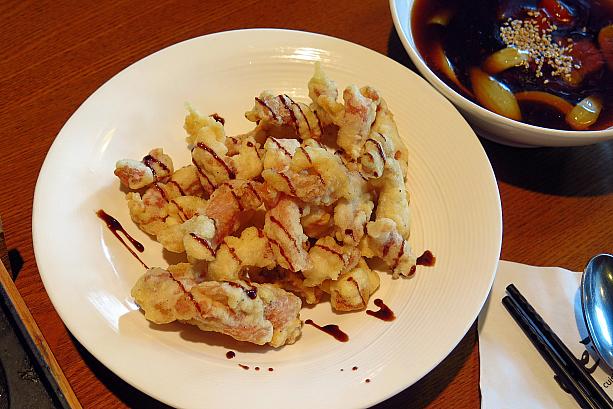 ミニタンスユク/ミニ韓国式酢豚（海鮮鉄板炒めチャジャン麺と2人セットで25,000ウォン）＠中華レストランwei