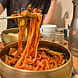 混ぜ混ぜしていただきます。色目が食欲をそそります。