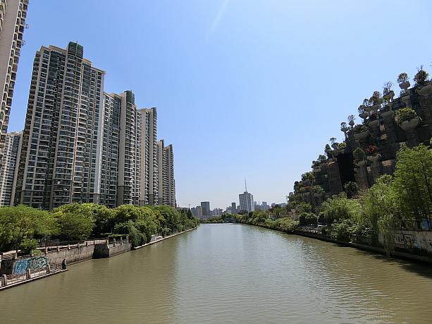 蘇州河です。人工物ばかりなのに、なんだか桂林を思い出す風景