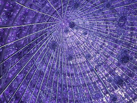 アイオンのクリスマスツリーの内部。薄紫の万華鏡のよう。