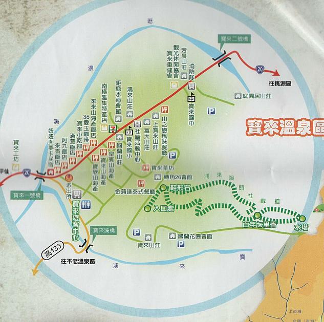寶來中心地図（参考資料：2013六亀區公所）