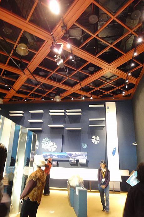 天井が高く、モダンな内部。展示が映えます