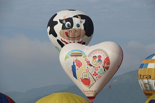 台東の初鹿牧場の熱気球と❤熱気球のコラボ♪かわゆい！
