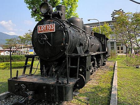 花蓮駅に保存されているLDT型蒸気機関車LDT103