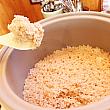 こちらは名物の烏龍茶で炊かれたご飯。ピンク色に輝くご飯はインパクト強し！少し固めに炊かれたお米は一粒一粒がしっかりとしていて香り高く、おかずがなくてもパクパク食べられてしまう絶品でした。