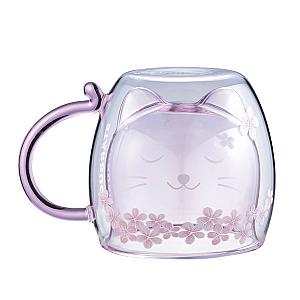 貓咪賞櫻雙層玻璃杯700元(300ml)