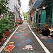 「甲仙」はタロイモの産地として有名ですが、住民が猫をテーマとして描いたウオールアートの小道も観光スポットとなっていて「貓巷(キャットストリート)」と呼ばれています。