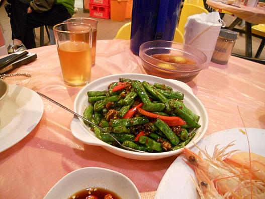 四季豆と挽肉炒め