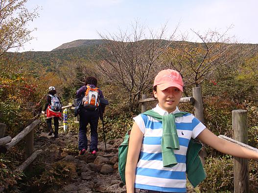 My daughter, under Halla mountain