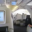行きの大韓航空　７４７の２階ビジネスです。エコノミーで航空券をとったのですが、満席によりビジネスへ変更されました。超ラッキー！
