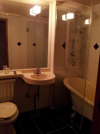 シャワー利用要注意！でもバスタブの中でかがんでシャワーを浴びたので、床水浸し被害はほぼなし。