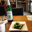 きゅうりの前菜と台湾ビール