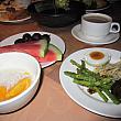 毎日ほとんど同じ内容ですが、朝食には充分。フルーツが美味しかった。
