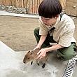 昨日宜蘭の農家で赤ちゃんカピバラを抱っこした！