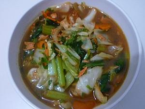 【チャプチャイ】<BR>野菜炒め。「チャプチャイ・クアー」はスープあり、「チャプチャイ・ゴレン」は汁なし。