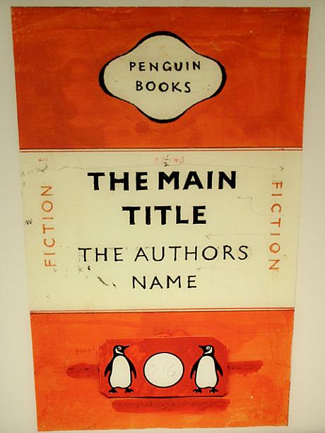 その昔、貸本屋が流行った時代に、「借りるのではなく自分のものとして買いたくなるように」と依頼されたペンギン文庫のカバーのデザイン、よーく見ると手垢よごれや計算の跡がついていて細かい！