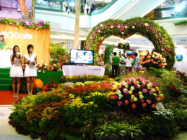 ショッピングセンターでイベントが行われていました。タイ王室が行うプロジェクトで作った無農薬野菜や、お花、商品などがうられていました。