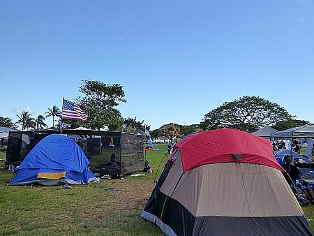 通常はキャンプ禁止ですが、1年に1度、独立記念日だけはＯＫです。