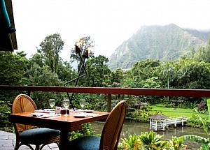 ハレイワ・ジョーでは素晴らしい景色を堪能しつつ、トロピカルで優雅なお食事を