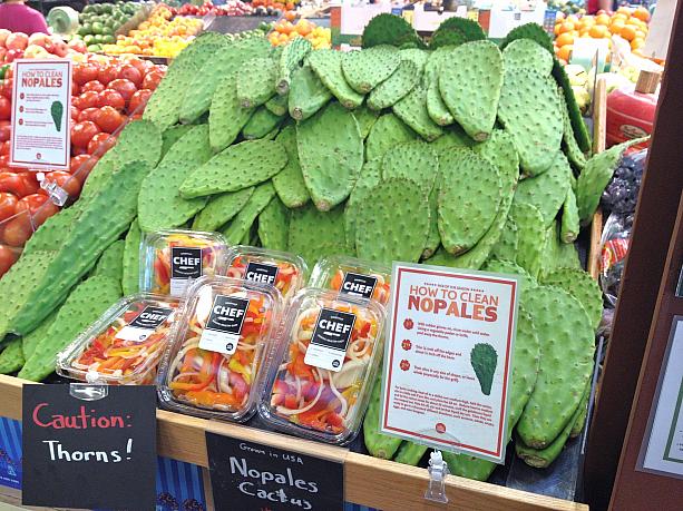 野菜＆果物コーナーにはこんな食材も・・・食用ウチワサボテンです。先日、ワードセンターズ内の旧「ノードストローム・ラック」跡地に新店舗をオープンさせると発表したホールフーズ。ワード店の完成は2017年を予定しています。