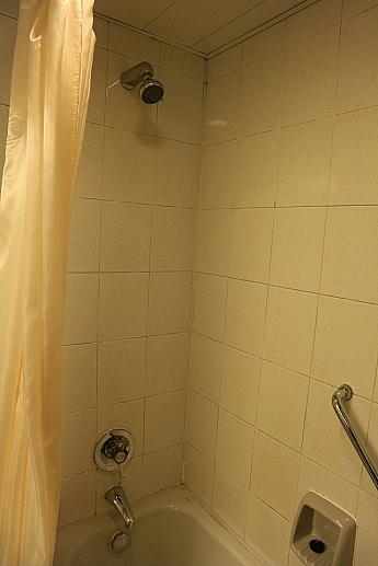 バスタブと固定式のシャワー