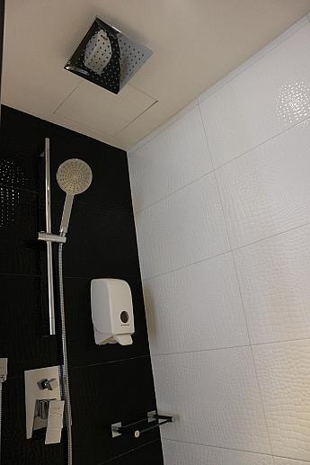 バスルーム内。ハンディ・シャワー以外にレインシャワーも付いているなんて、リゾート感満載ですね。