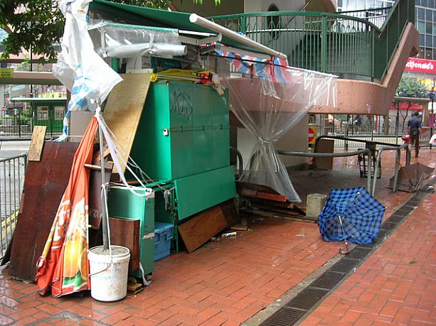 昨夜の10時40分から、台風“風神”の影響で警報シグナル8が発令されていました。今日は幼稚園、小学校、中学校はお休みです！