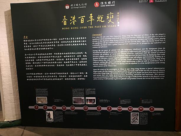 今回のお目当ては、香港の百年以上の歴史を紹介したパネル展示です。