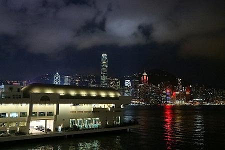 中港城のモール屋上から見た、香港の夜景