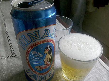 南国タヒチのHinanoビール。