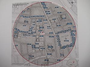 当時のマレの地図。貴族の館がたくさん並んでいます