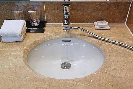 Standard Singleのシャワー付き洗面台
