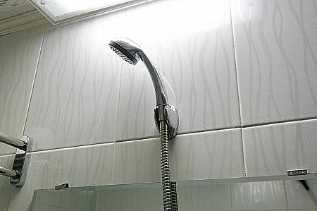洗面台の蛇口からホースの伸びたシャワー