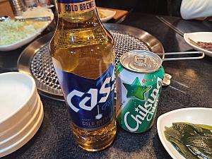 韓国ビールとサイダー。