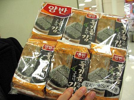 
韓国海苔～！韓国土産の定番。やっぱりこれを欠かすことは出来ないかぁ？！