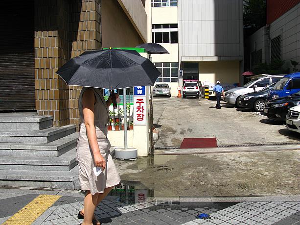 でも、雨傘はそのまま日傘に！<br>雨が降ったり止んだりを繰り返す日の多かった２、３週前にもお伝えしましたが、<br>今年はこんなお天気が多いから、雨傘を日傘に使っているのを特によく見かけるような～！？