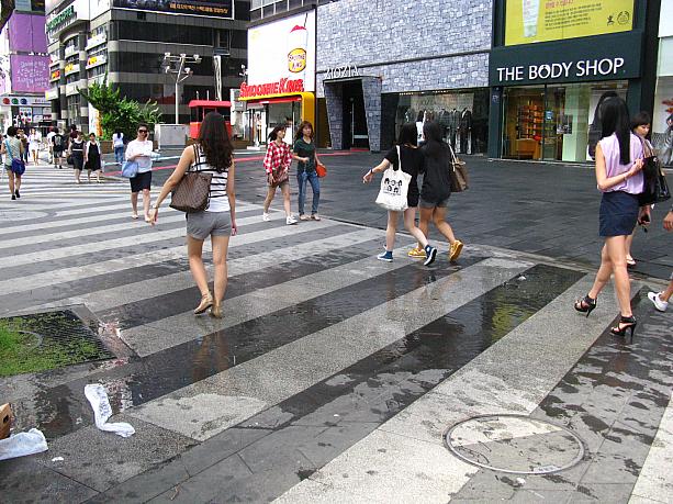 でも、お昼頃までは雨だったんです。時々雷も鳴ったりして、結構強く降った時間もあったんですョ。<br>道路の所々にには水たまりが残っていて・・・