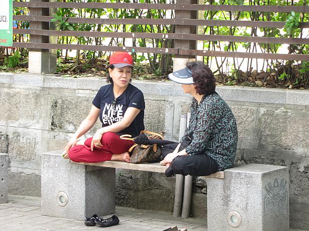 木陰でおしゃべりに花を咲かせるお姉さんたちがいたり