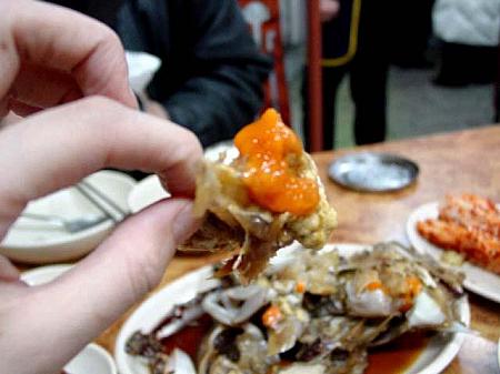 たみの韓国料理かぶりつき、第１回～カンジャンケジャンを食べてみよう！ カンジャンケジャン 蟹の醤油漬け ワタリガニの醤油漬け ソウルで海鮮料理 プロカンジャンケジャンおたみさん